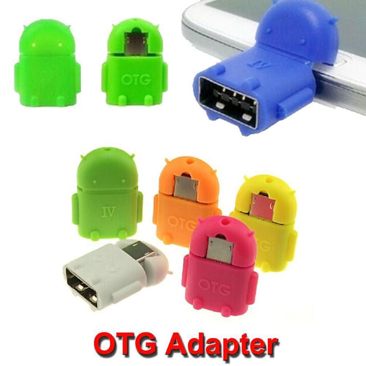Micro USB OTG Adapter Mini Portable Robot Shape Android Converter For Tablet PC Mouse Keyboard Smartphone For Samsung Sony