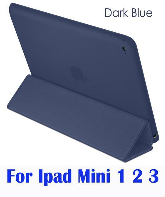 Original 1:1 PU Leather Ultra Thin Slim Smart Case for Ipad air 2 / air 1 ( Ipad 5 6 ) For Ipad Mini 1 2 3 Stand Cover LOGO