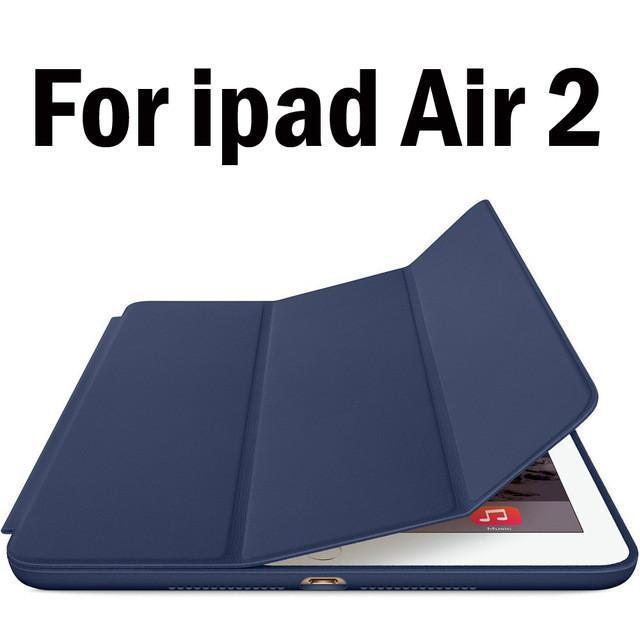 Original 1:1 PU Leather Ultra Thin Slim Smart Case for Ipad air 2 / air 1 ( Ipad 5 6 ) For Ipad Mini 1 2 3 Stand Cover LOGO