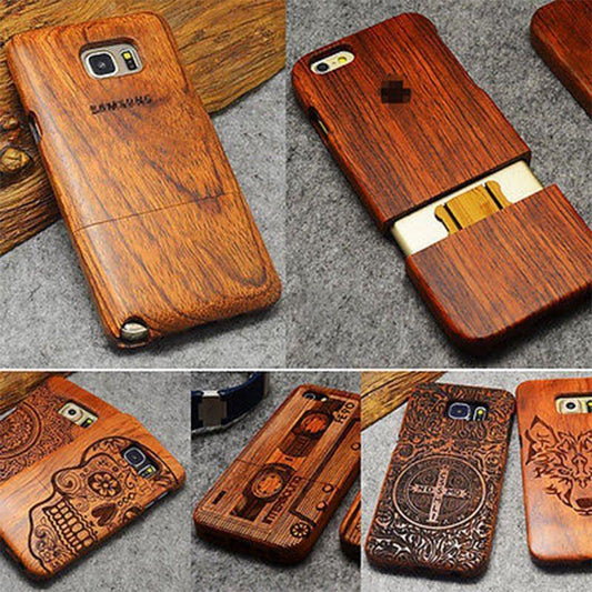 Natural Wood Case Coque for iPhone 7 Plus 6 6S 5 5S SE for Samsung Galaxy S7 S5 S6 S8 Edge Plus Note 7 3 4 5 Bamboo Phone Cases