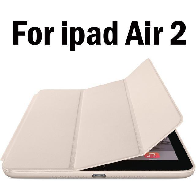 Original 1:1 PU Leather Ultra Thin Slim Smart Case for Ipad air 2 / air 1  ( Ipad 5 6 ) For Ipad Mini 1 2 3 Stand Cover LOGO